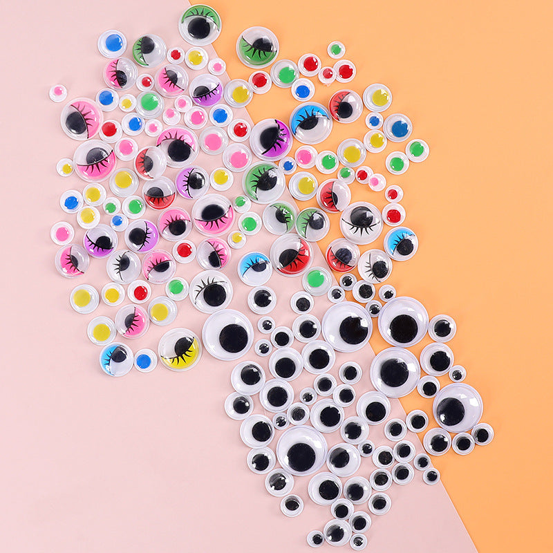 Black & Color Plastic 3D Eyes (With Adhesive Backing) Approx. 750 Pieces