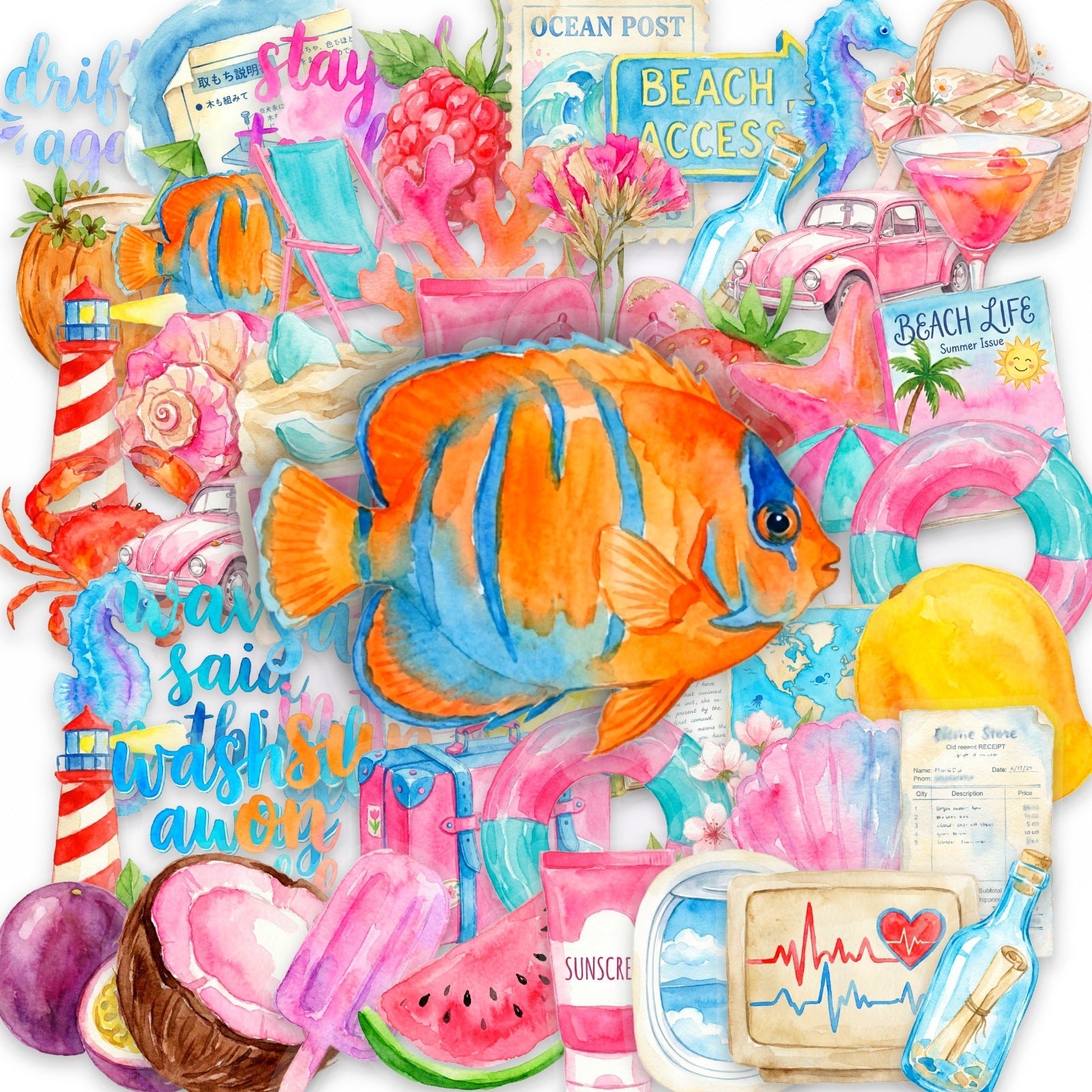 50 Beach Diary PET Sticker