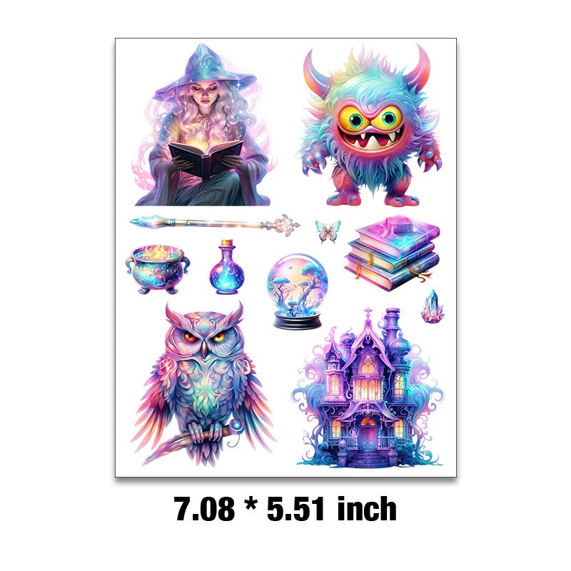 E-2- Colorful magic collection Embossed sticker 1 Pcs