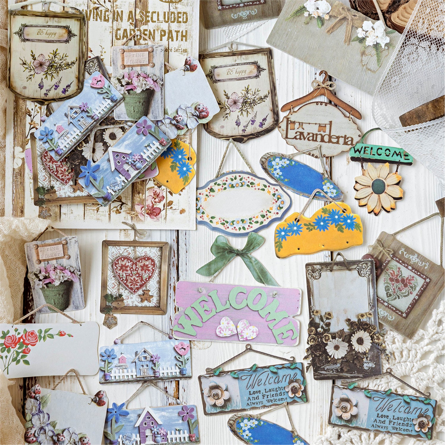 0725 Pastoral life die cut cardstock sticker -15Pcs each pack