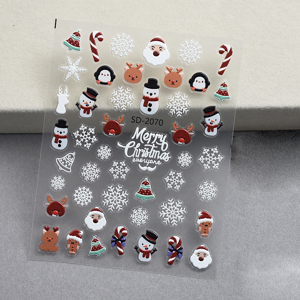 1119 M258- Merry Christmas Embossed Mini sticker 1 Pcs