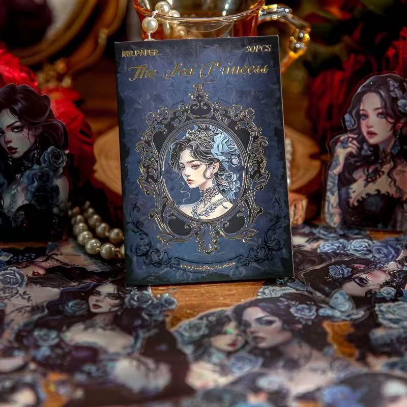 0618 Retro goth girl Sticker -30Pcs each pack