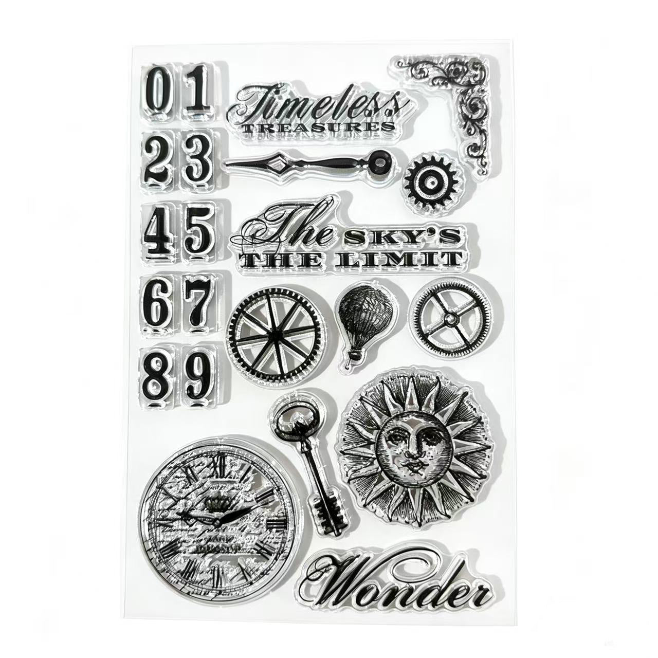 Vintage Sun Face background Stamp (10.2 x 15 cm)