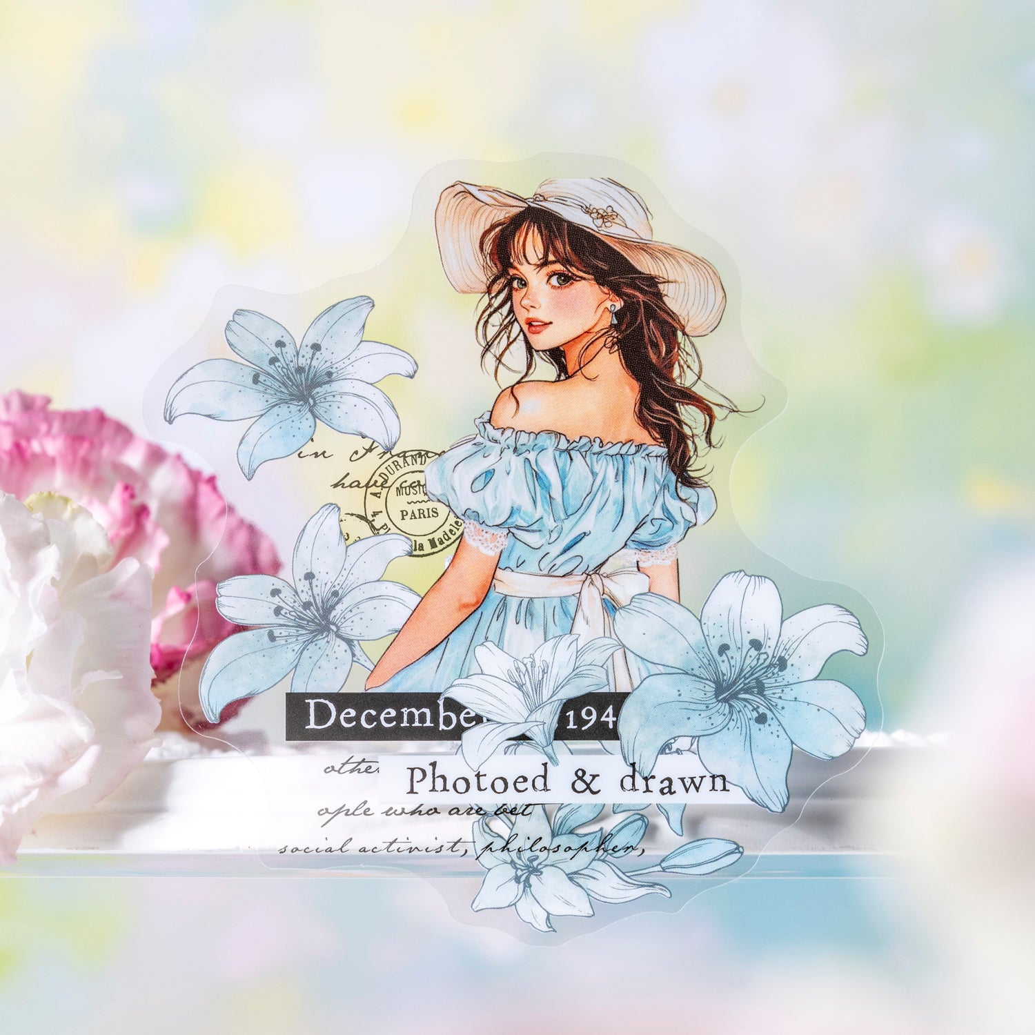 0809 Flower and girl Sticker -10Pcs each pack