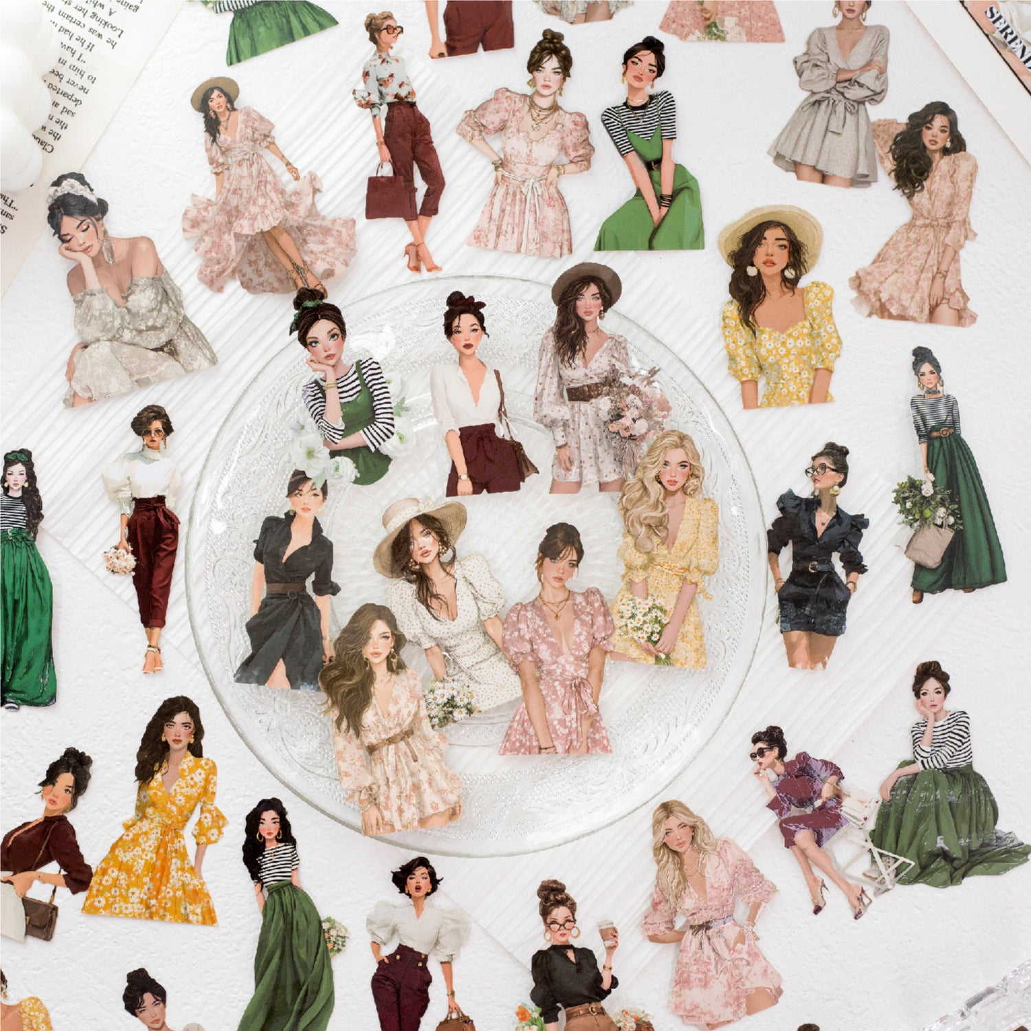 0803 Fashion Girl Solid Sticker -10Pcs each pack