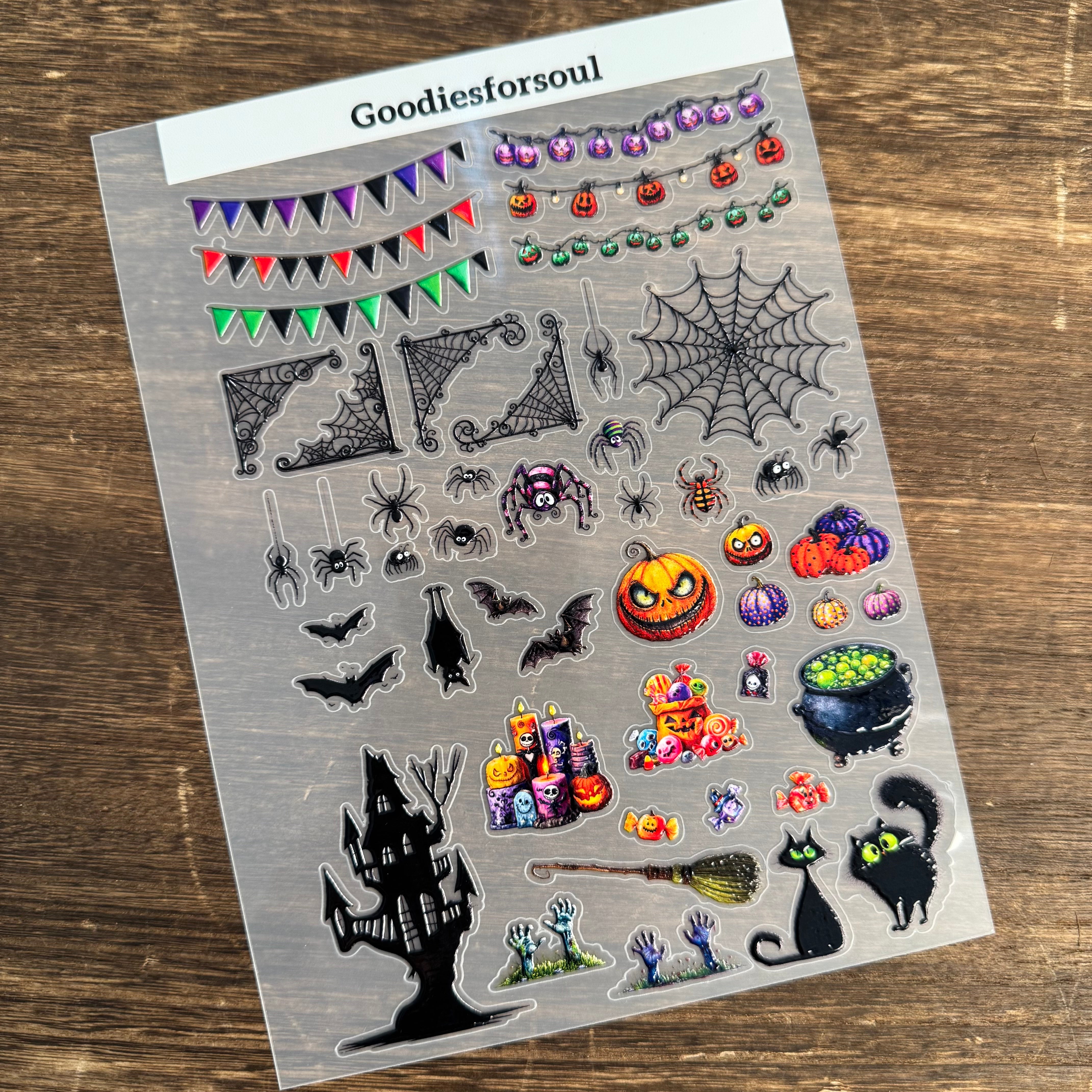 3D Halloween Accessories PET Stickers 1pcs