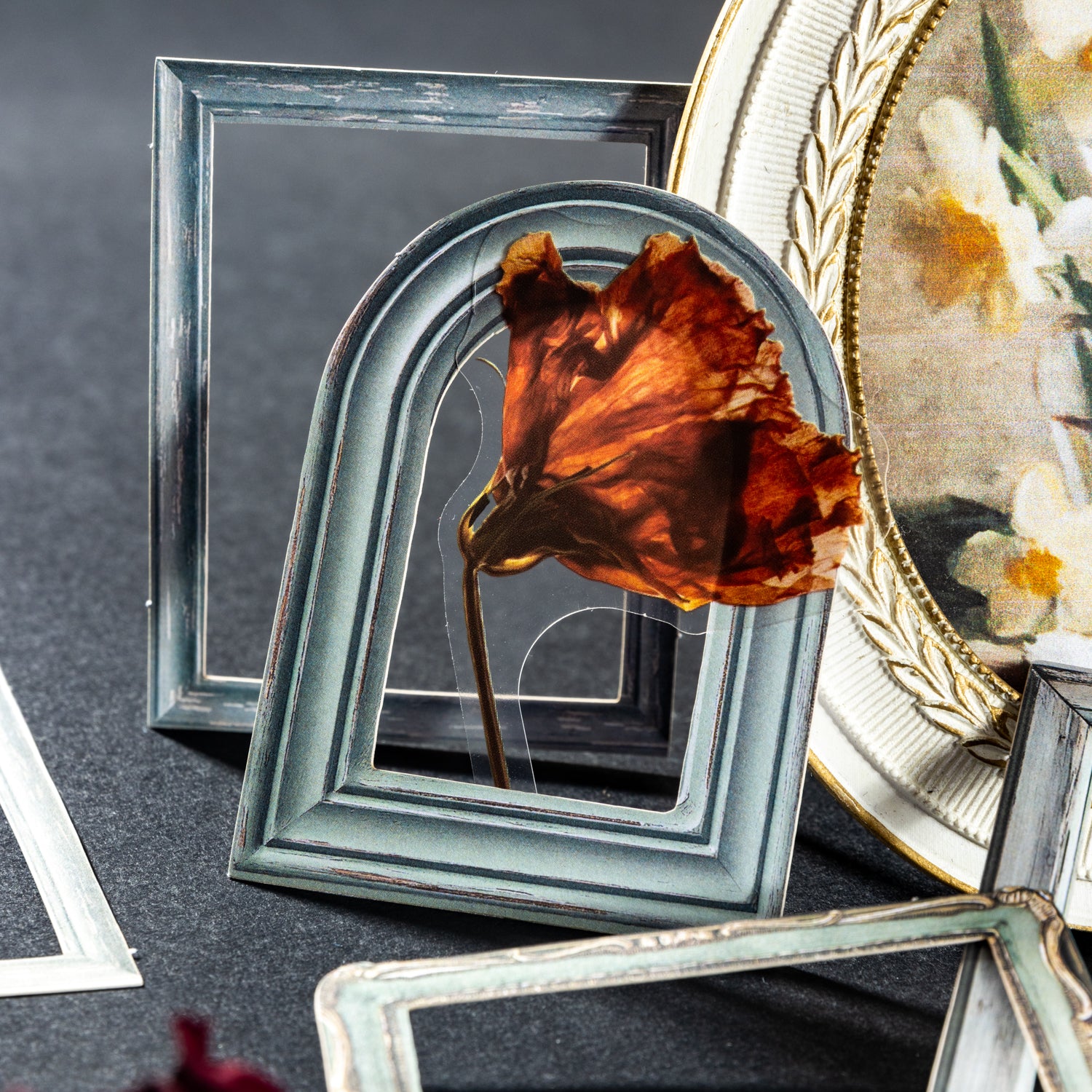 1115 Picture frames and dried flowers sticker -20Pcs each pack