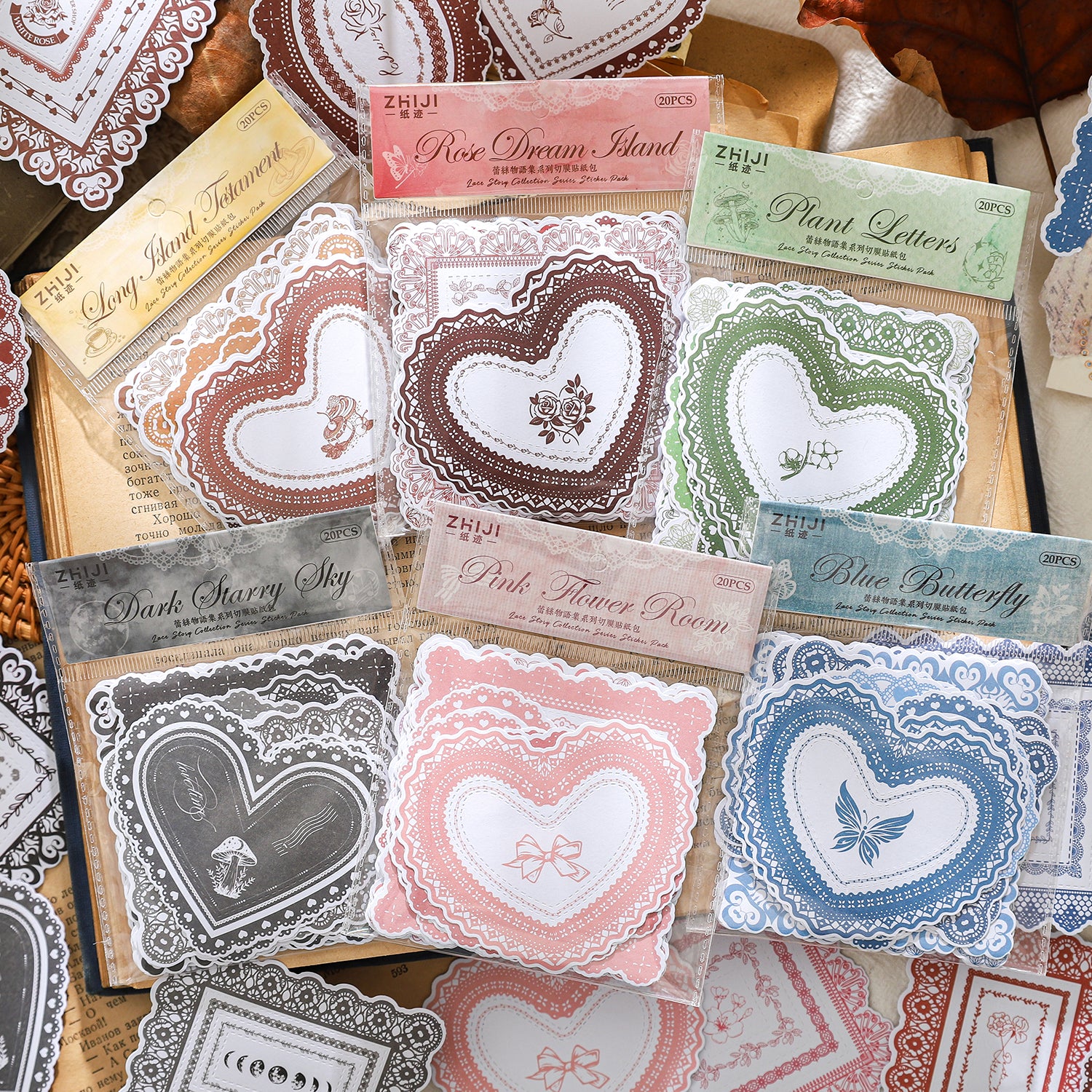 0315 Lace Story Collection Series Sticker -20Pcs each pack