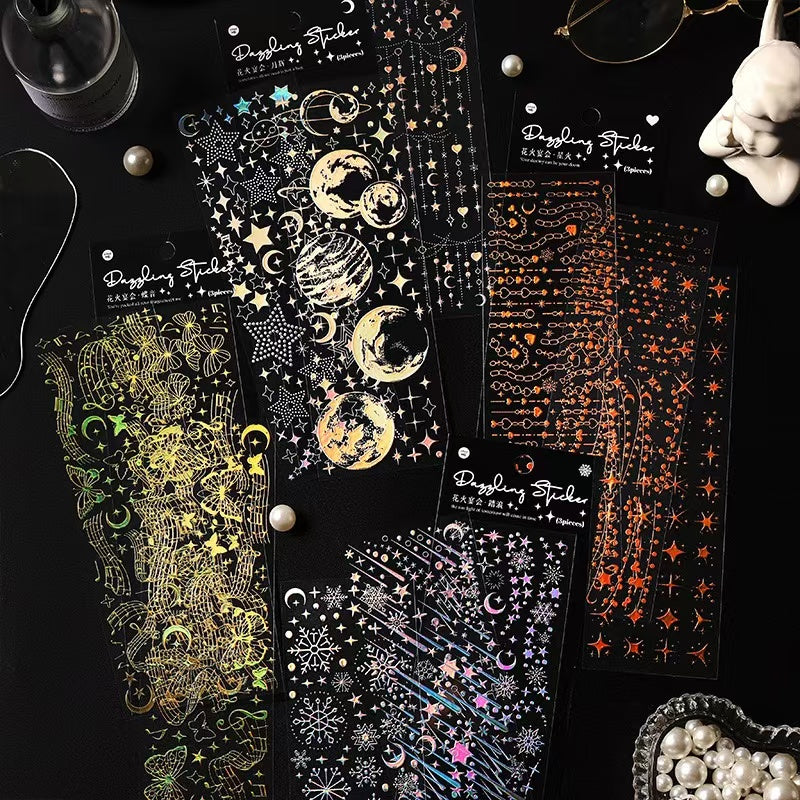 0524 Moon and Stars PET Sticker -3Pcs each pack