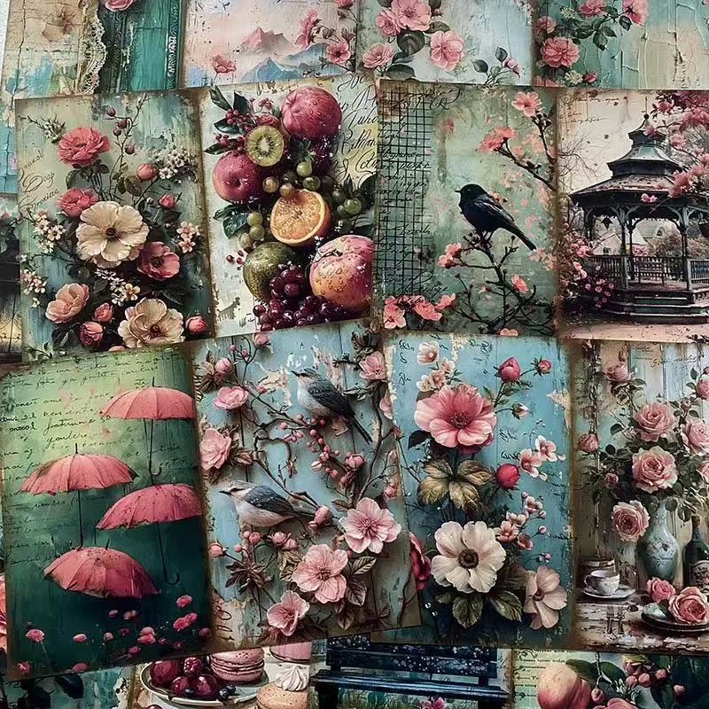 A4 size Vintage English Spring Style Paper 5 pcs