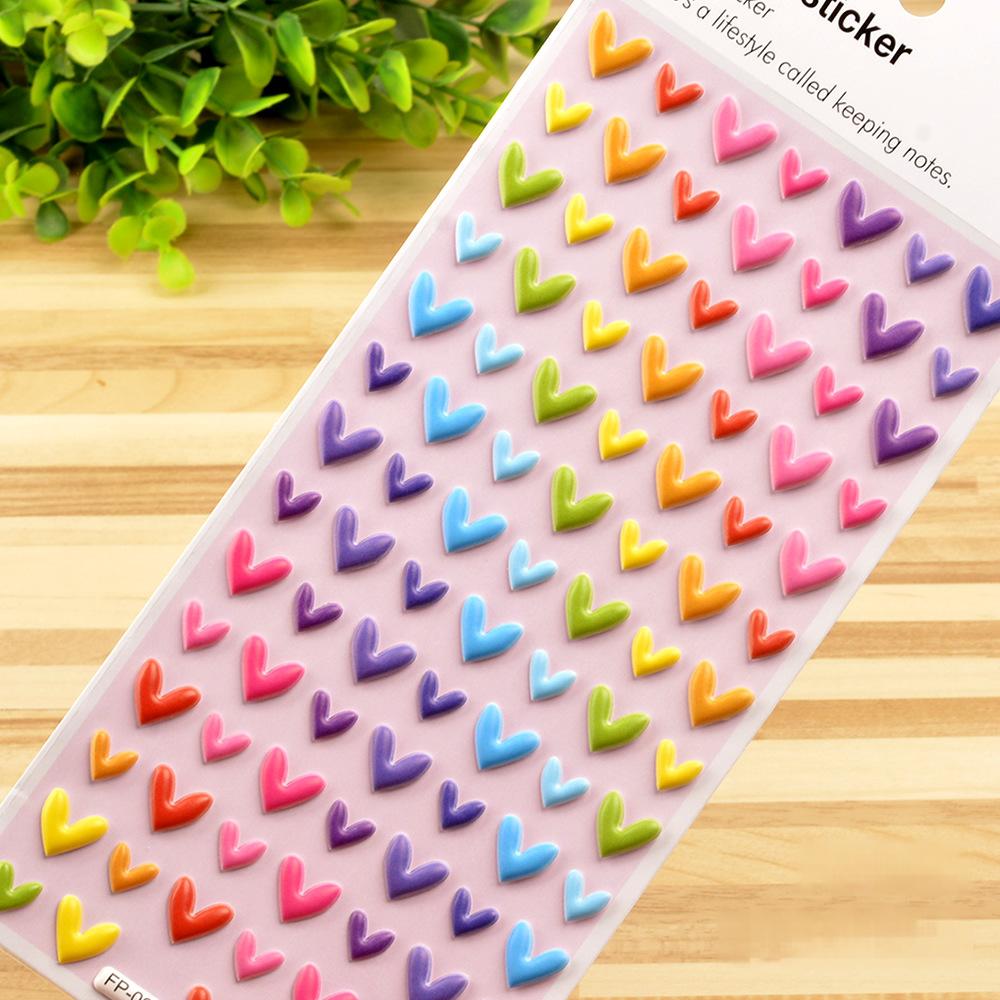 Colored heart shape sticker -1Pcs each pack