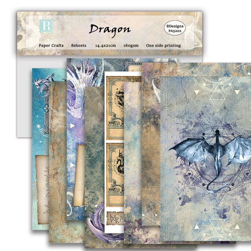 0618 A5 Dragon background paper PA5202 -8Pcs each pack