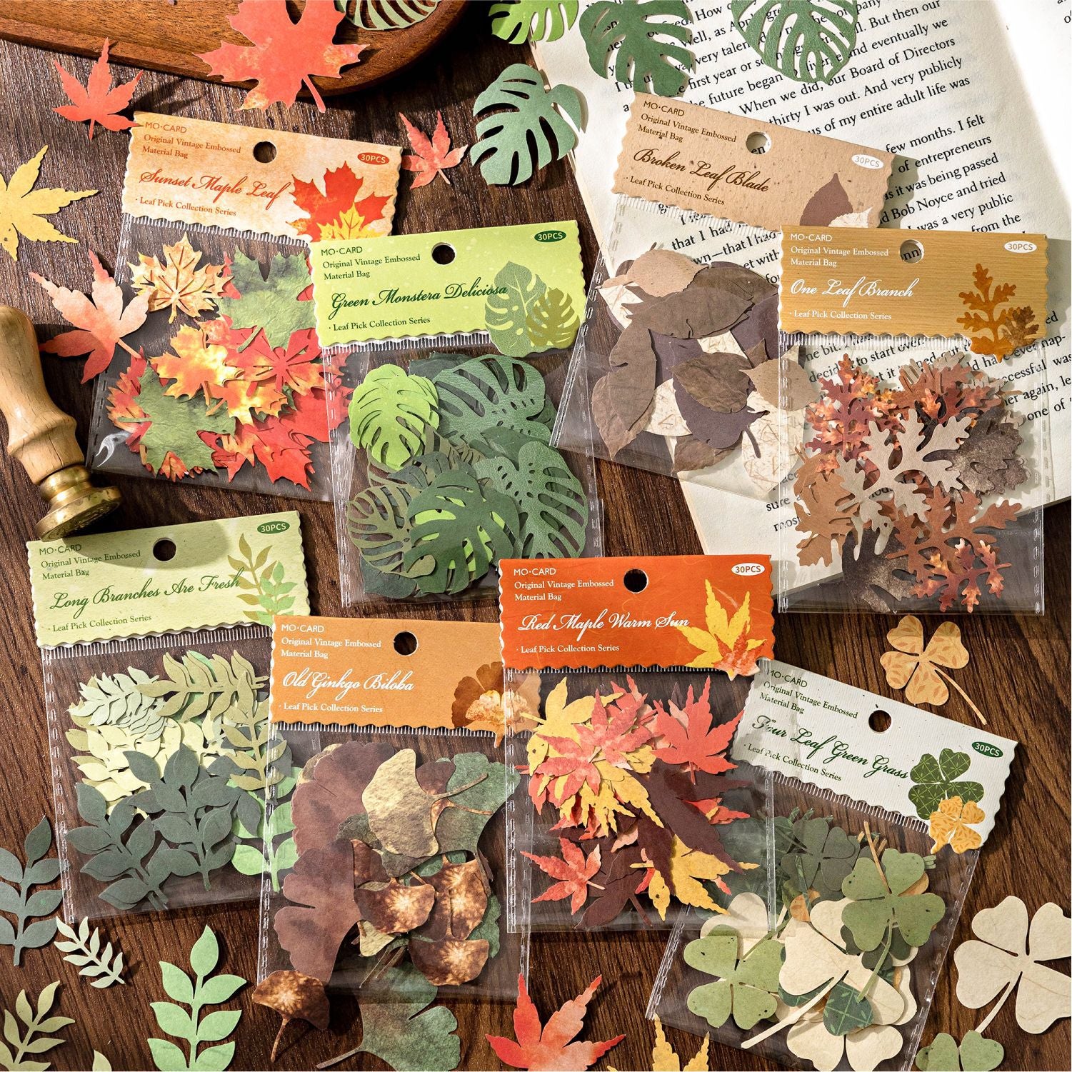 0327 Leaf pick collection Series Paper -30Pcs each pack