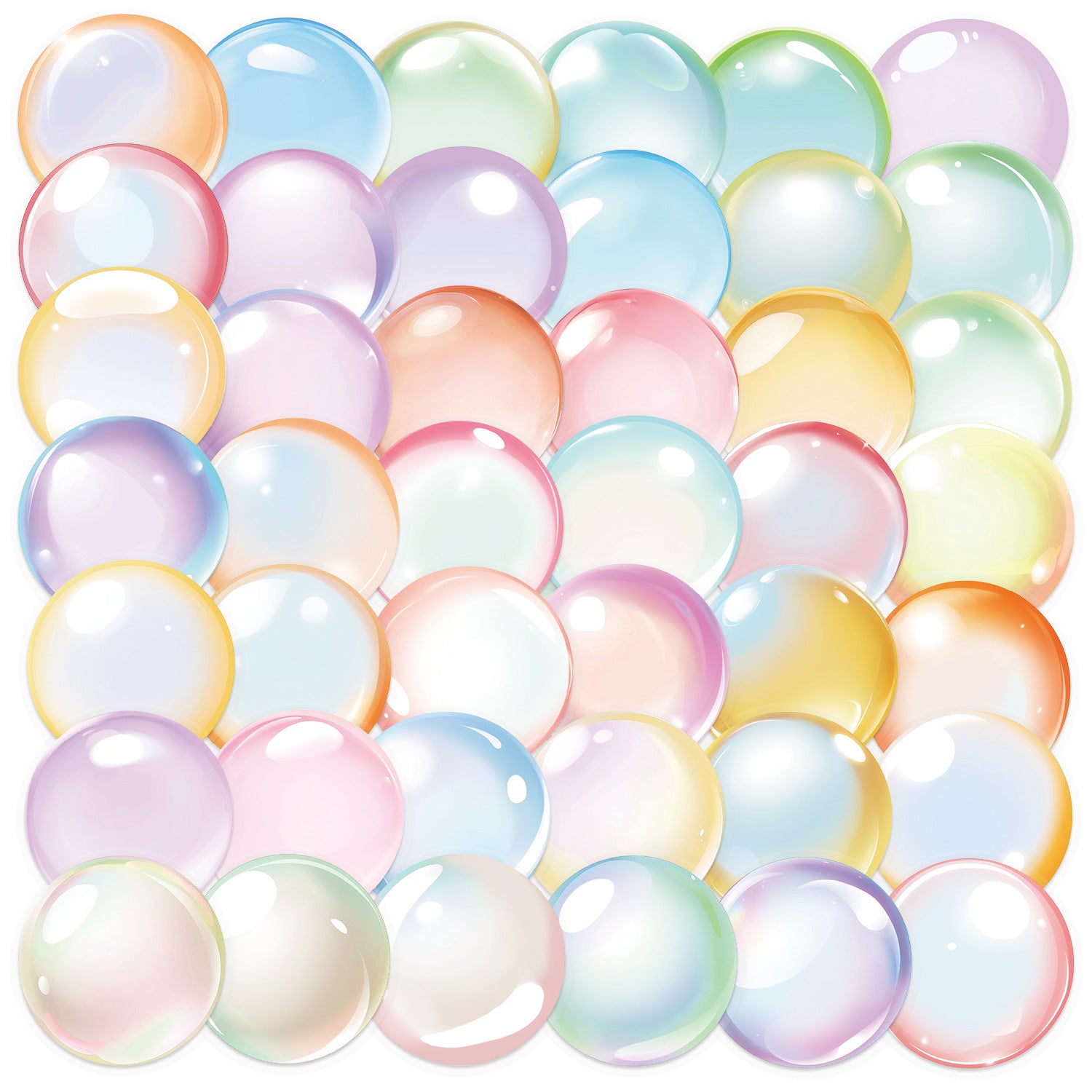 0909 50 Colorful bubbles PET sticker