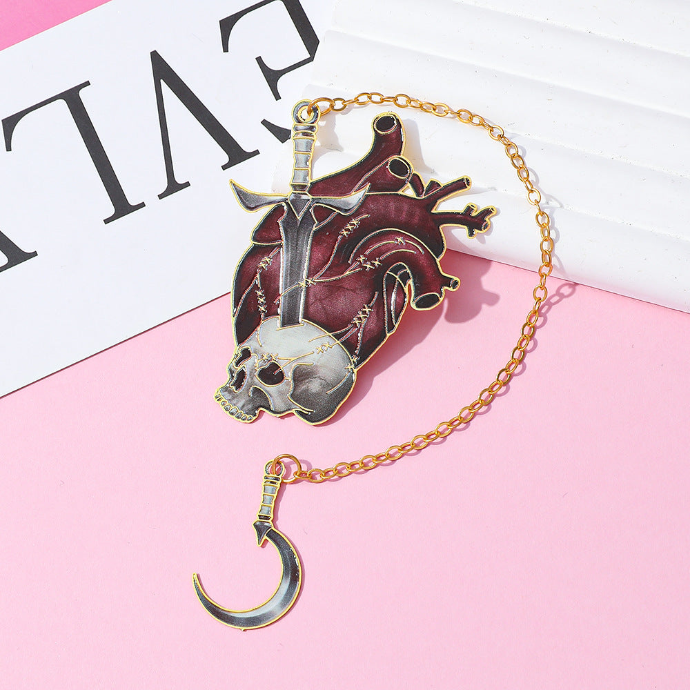 0519 Skeleton Heart Bookmark