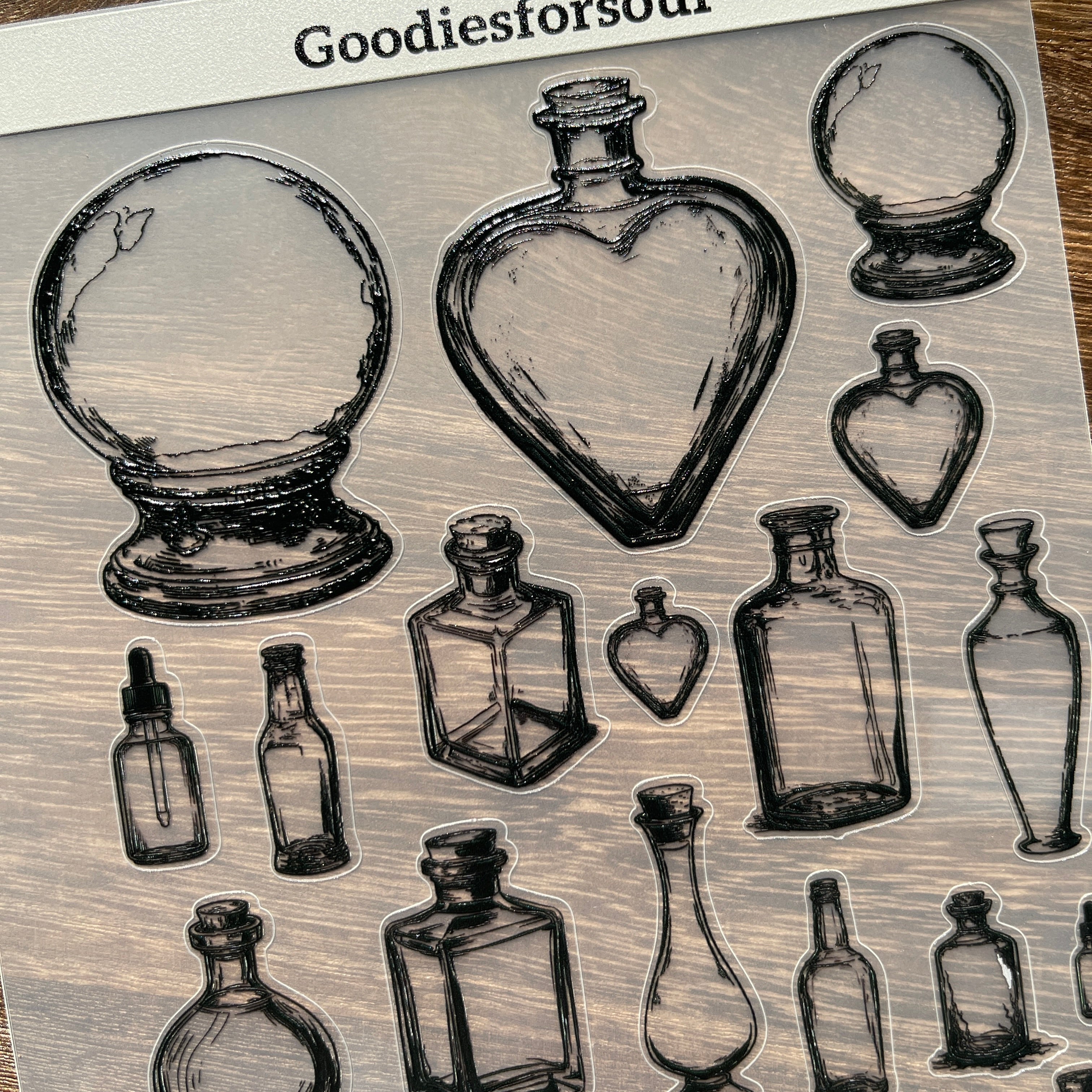 3D Bottle collection PET Stickers 1pcs