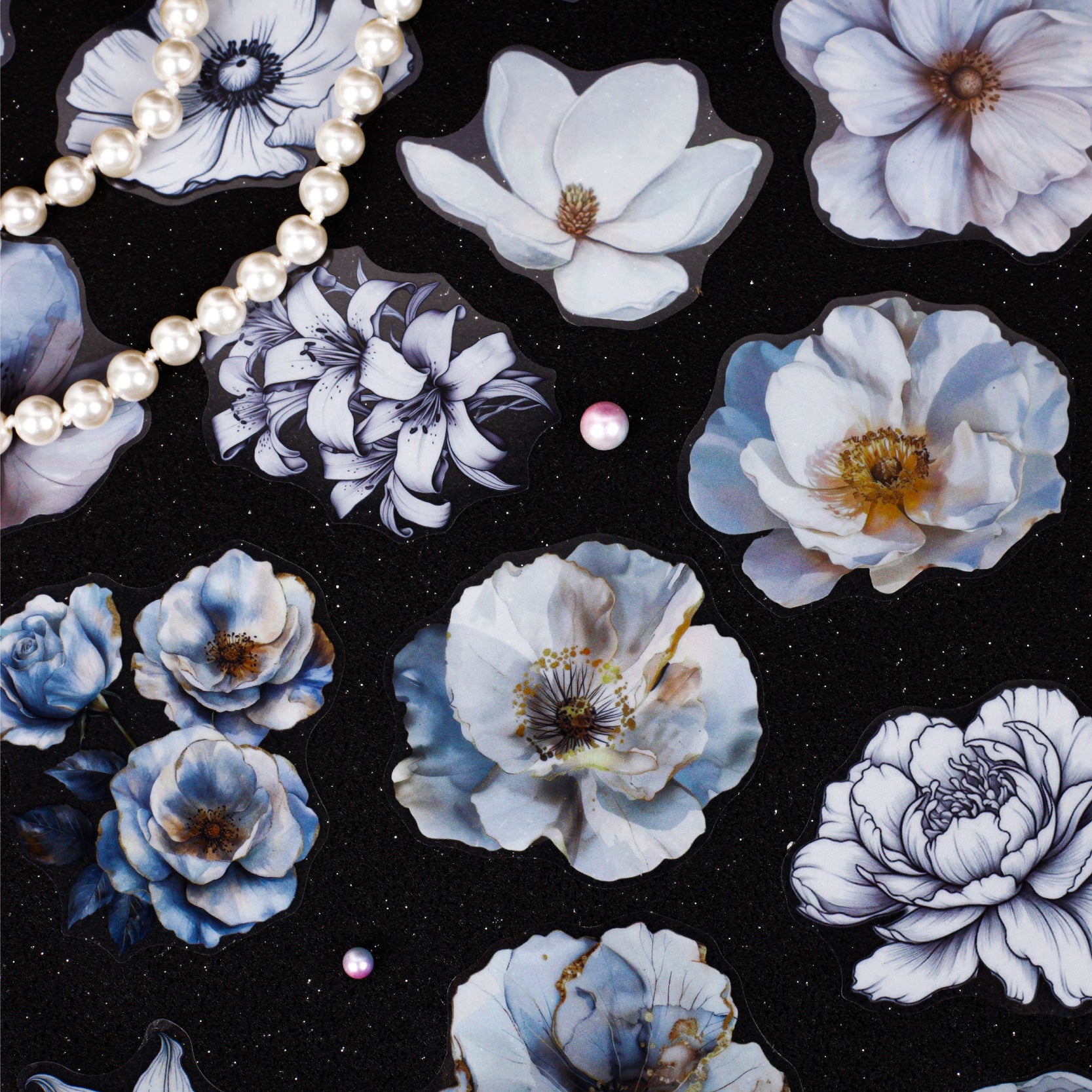 0813 Ink bloom PET Sticker -20Pcs each pack