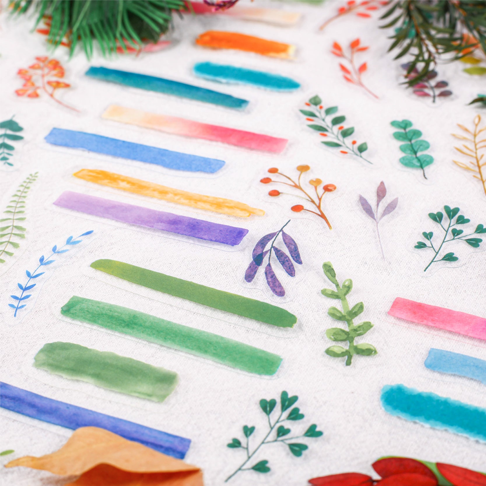 1011 Leaves PET sticker -30Pcs each pack