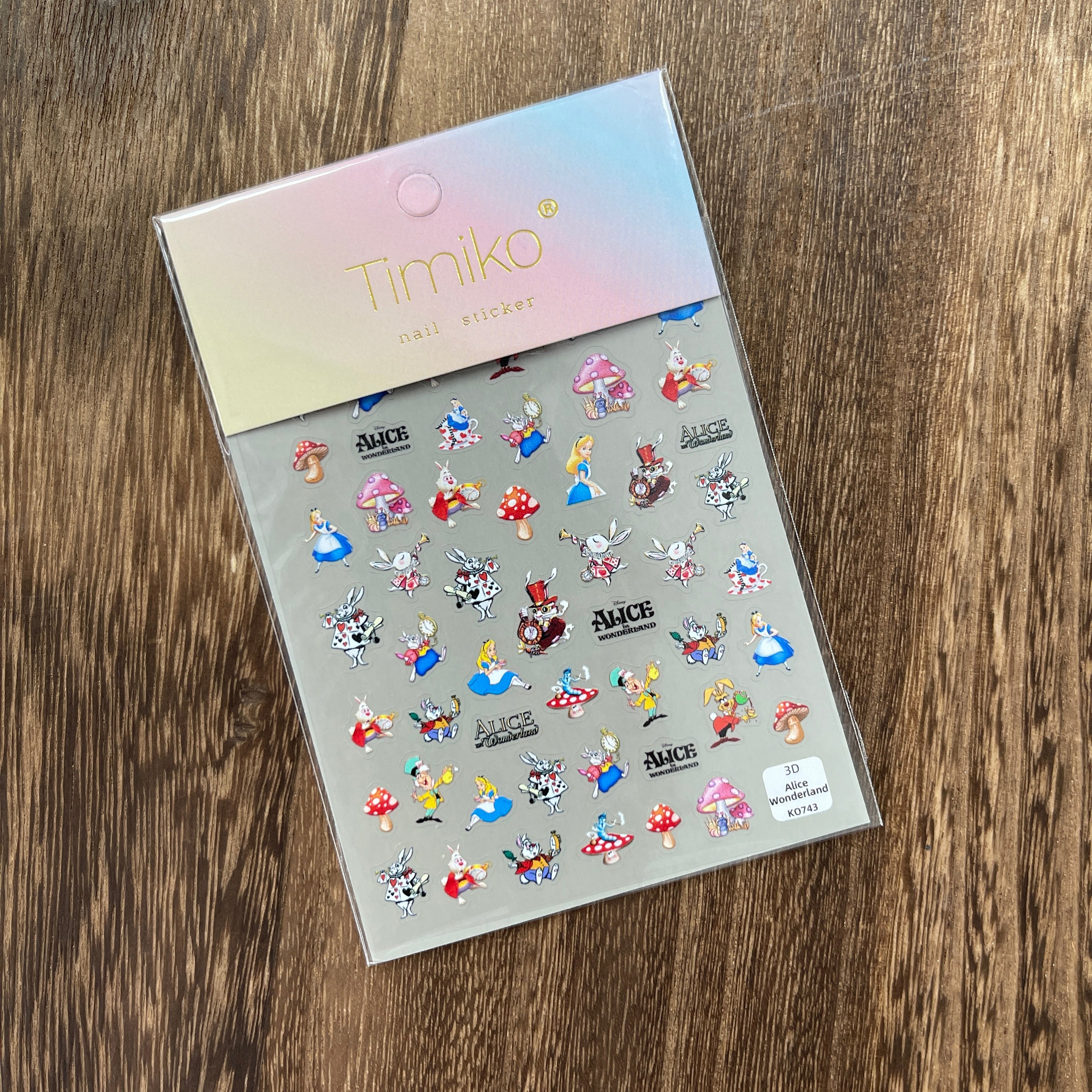 0807 M175- Alice in Wonderland Embossed Mini sticker 1 Pcs