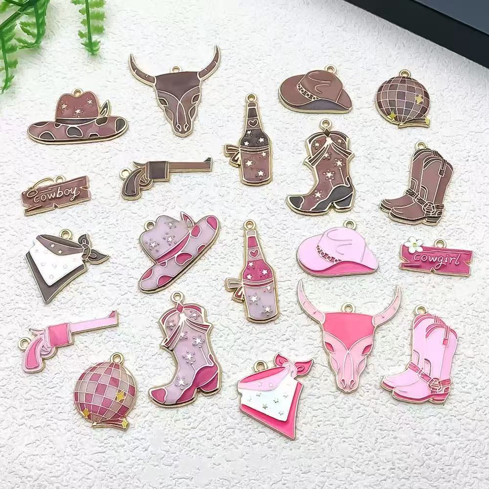 C-22 Bull head pistol shoes hat scarf Mixed charms 1 Pack 20 pcs