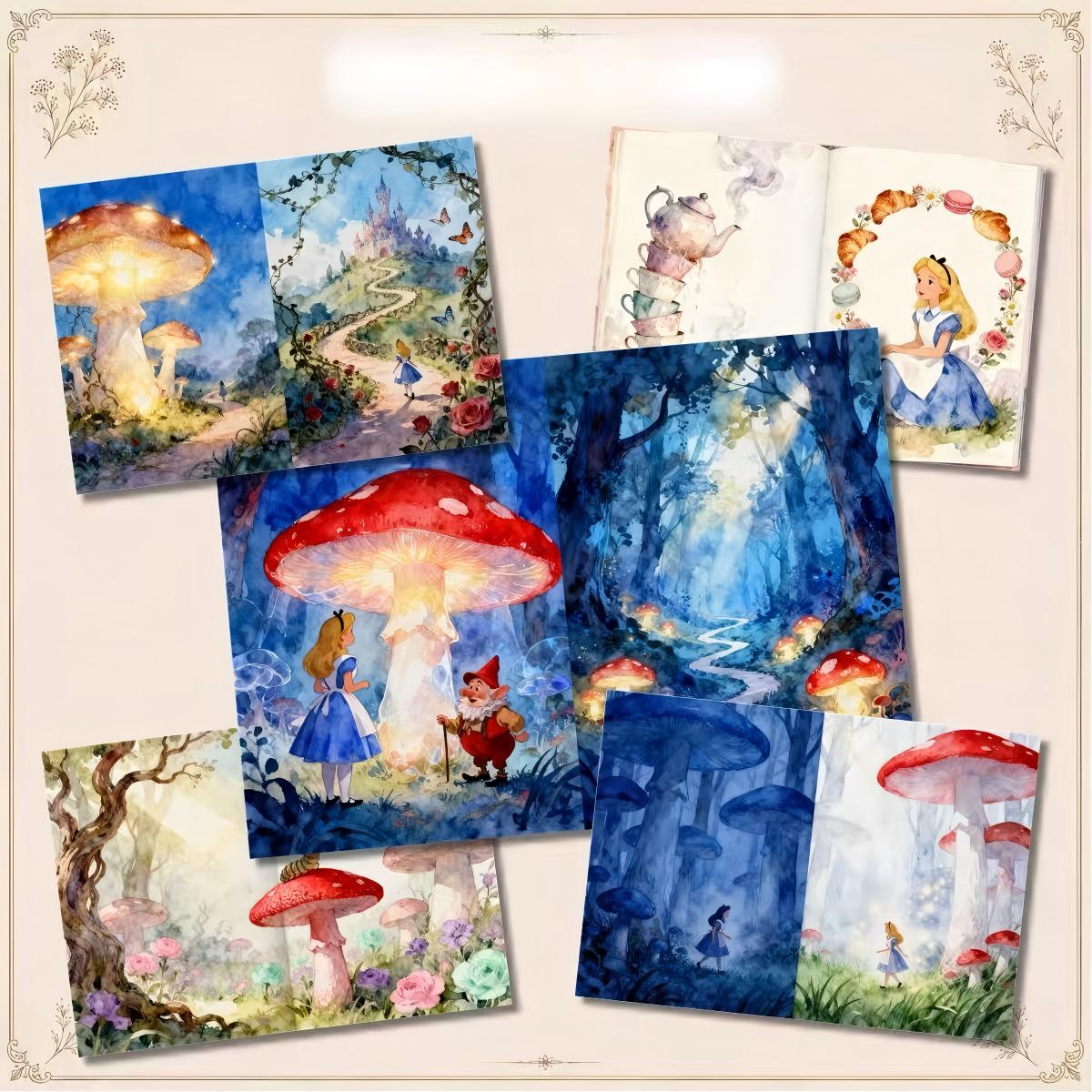 A4 size Alice in Wonderland Style paper 10 pcs
