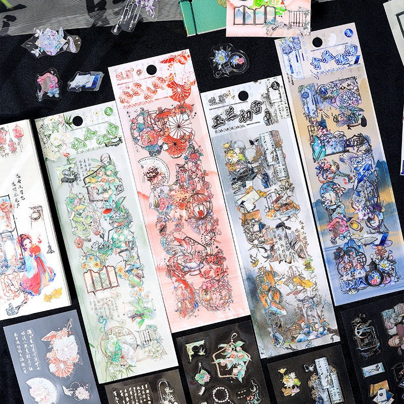 0524 Ancient Style precut PET Sticker -3Pcs each pack