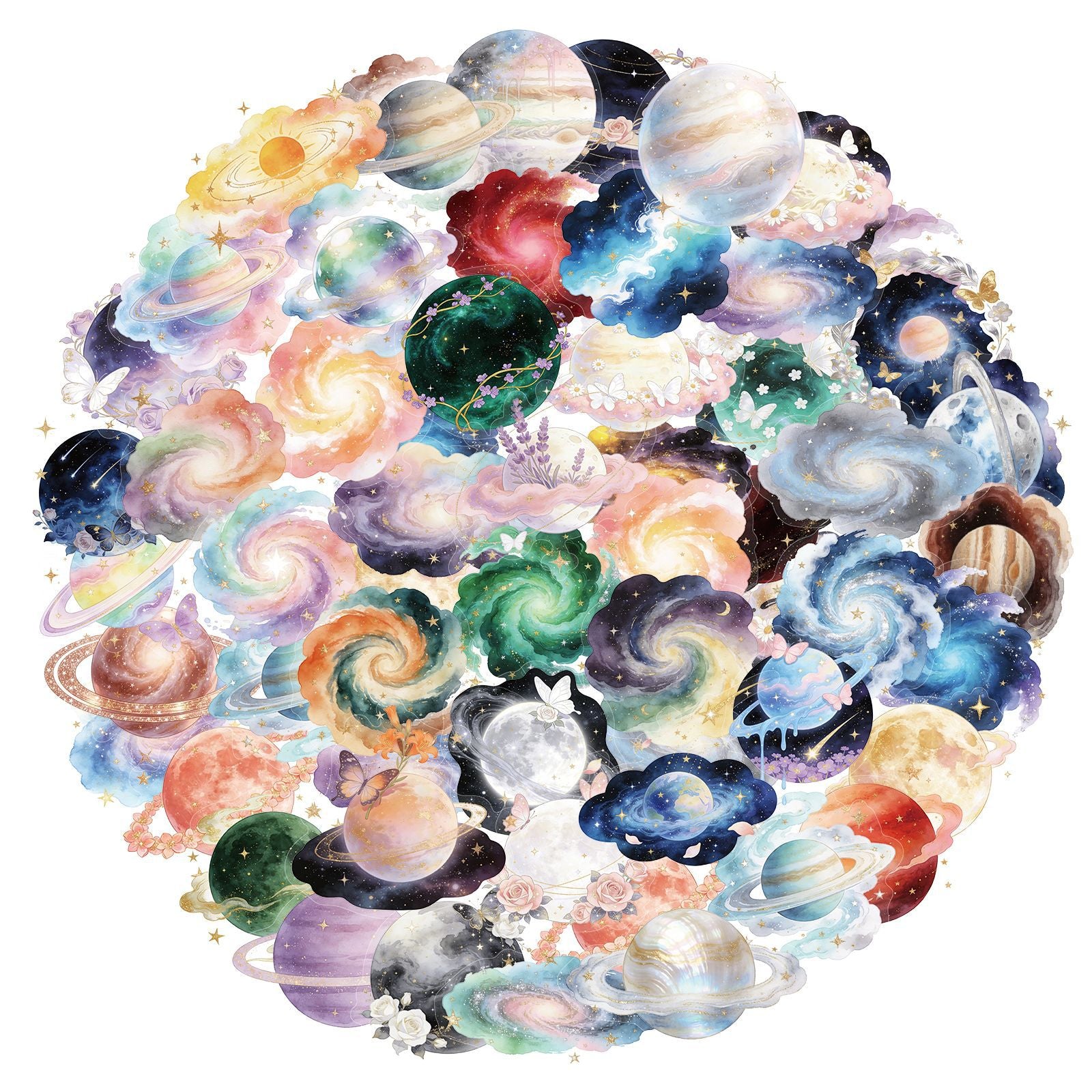 50 Dreamy Galaxy Starry Sky PET Sticker