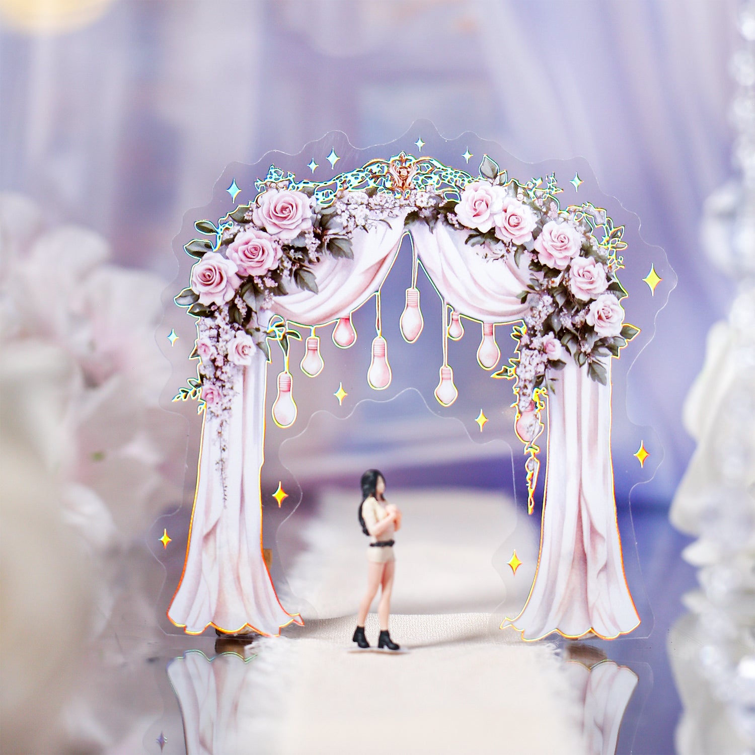 0731 Flower arch PET Sticker -6Pcs each pack