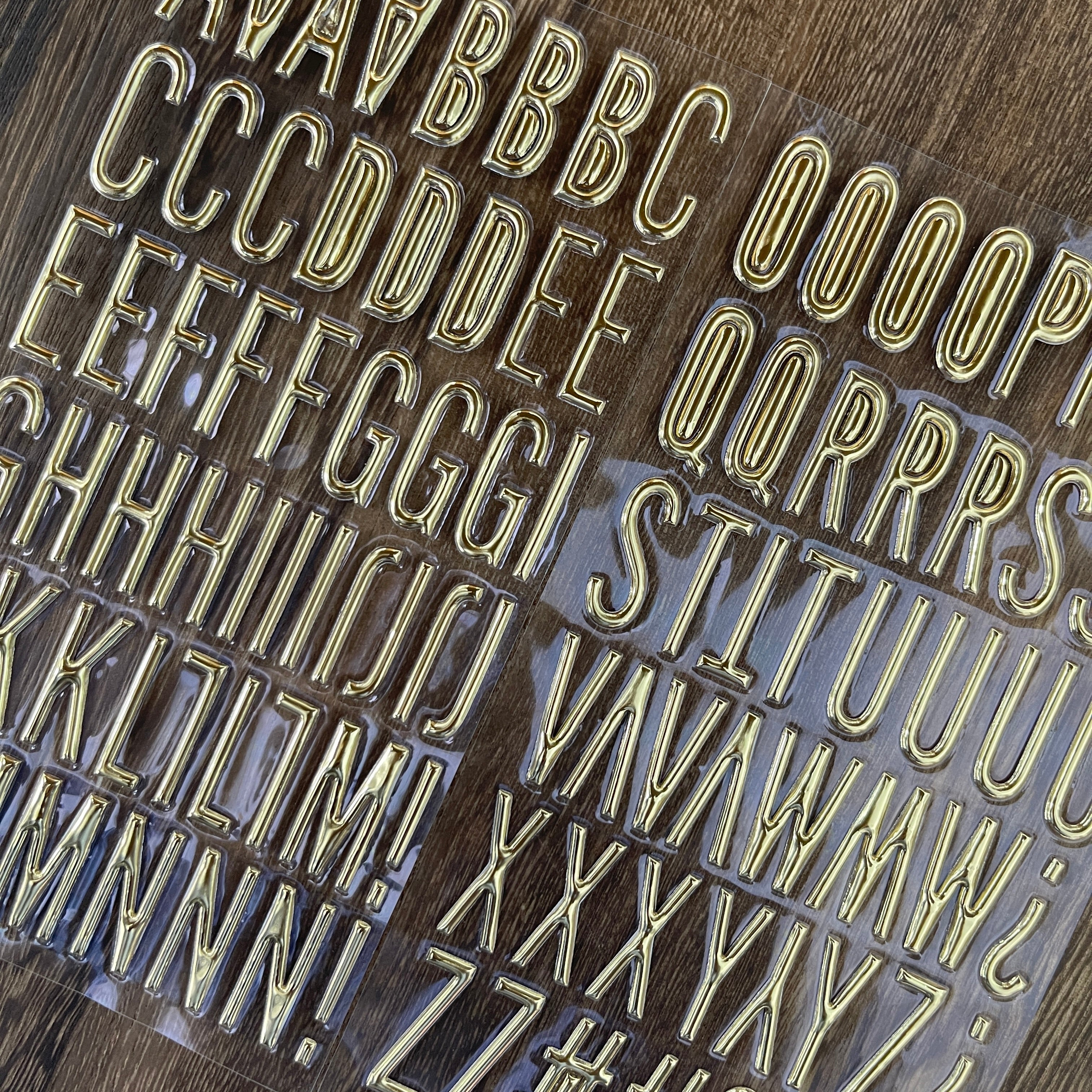 0814 3D golden foam letter stickers 2pcs 1pack