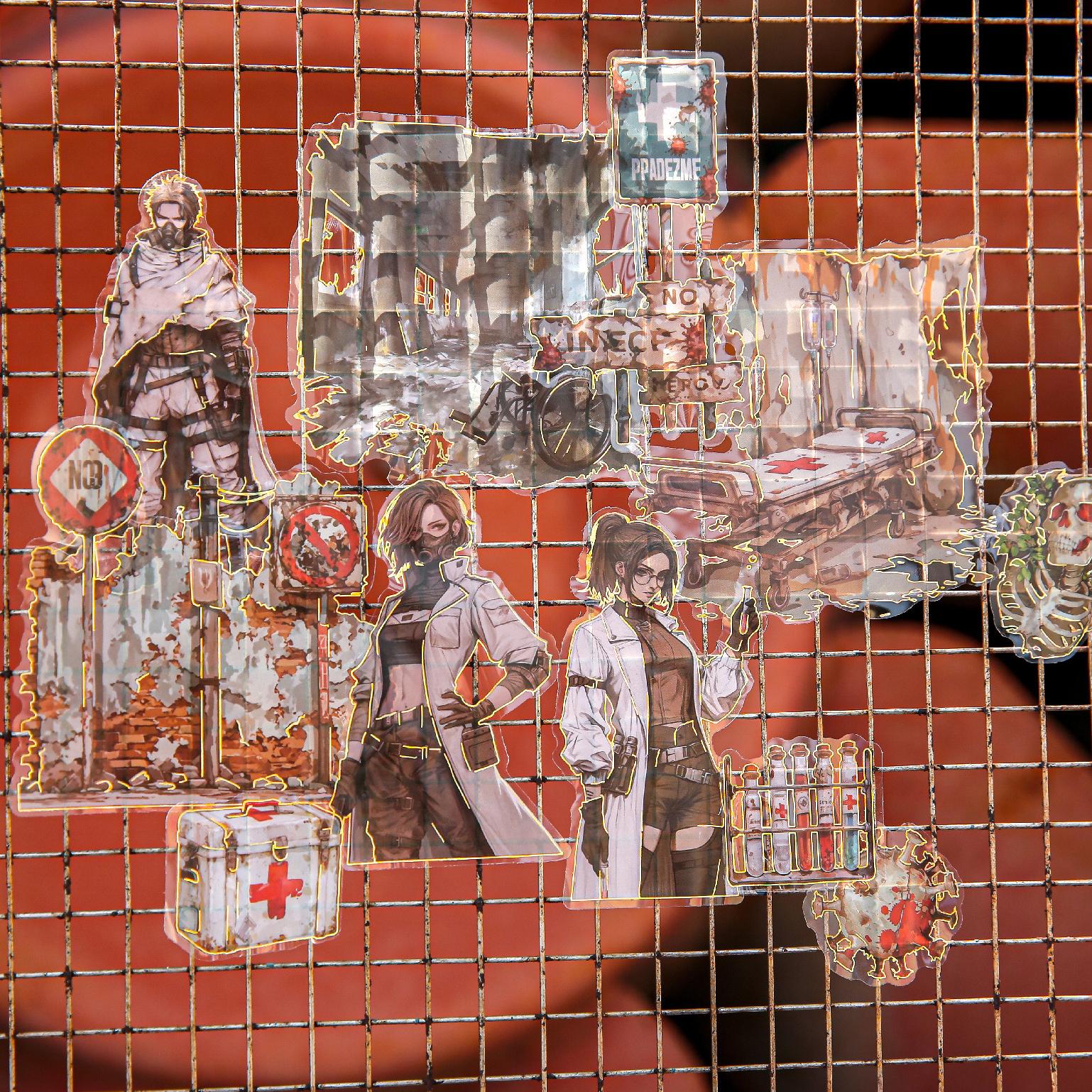 0706 Wasteland Notes PET sticker -15Pcs each pack