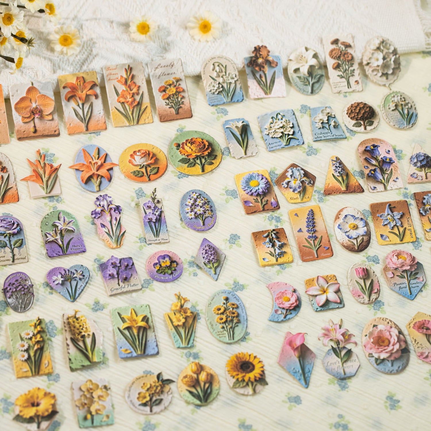 Flower solid Stickers -20Pcs each pack