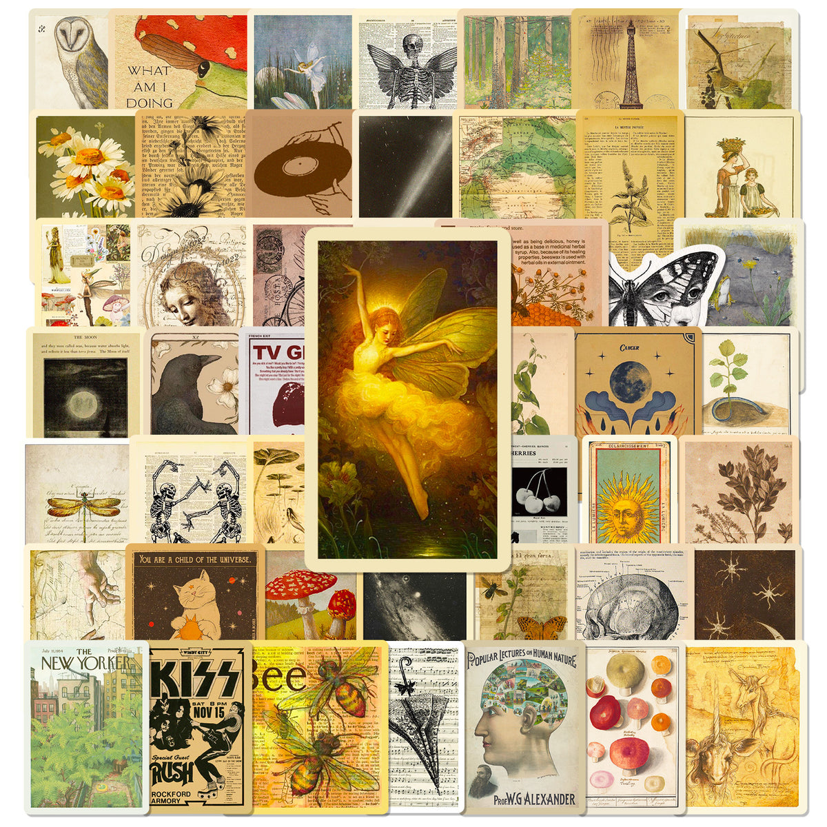 50 Vintage Creativity Solid Sticker