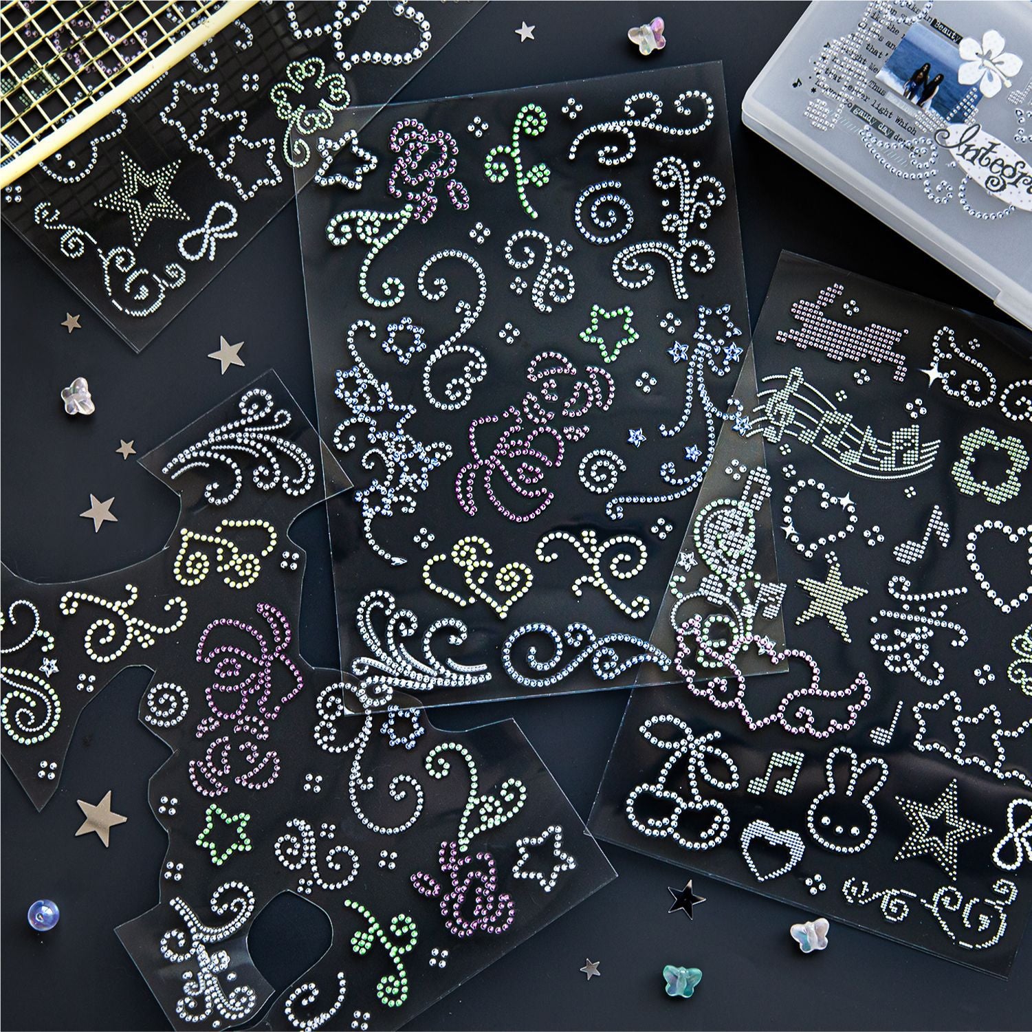 Crystal transfer, rub on sticker -2Pcs each pack