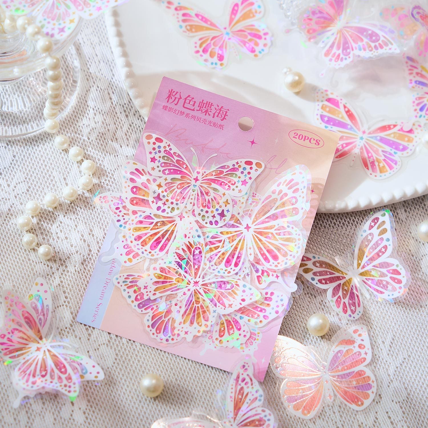 0423 Butterfly shadow dream Series Sticker -20Pcs each pack