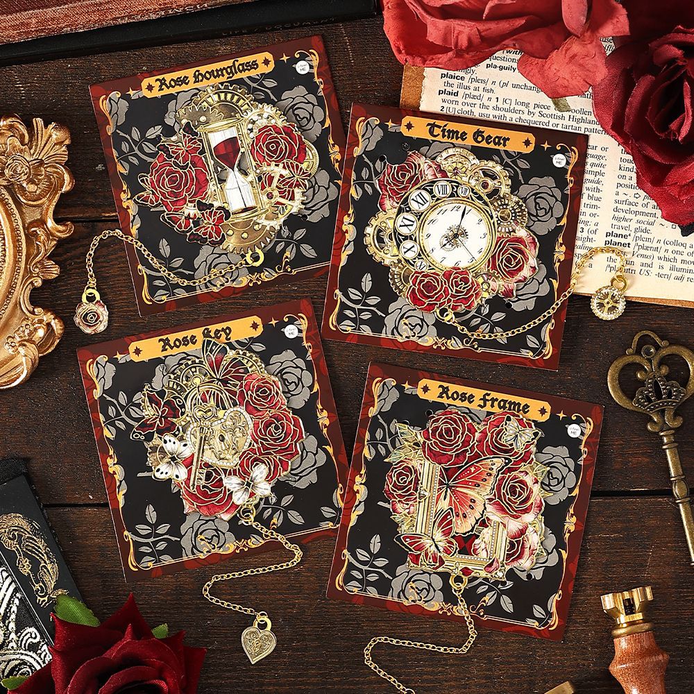 0728 Rose Metal Bookmark