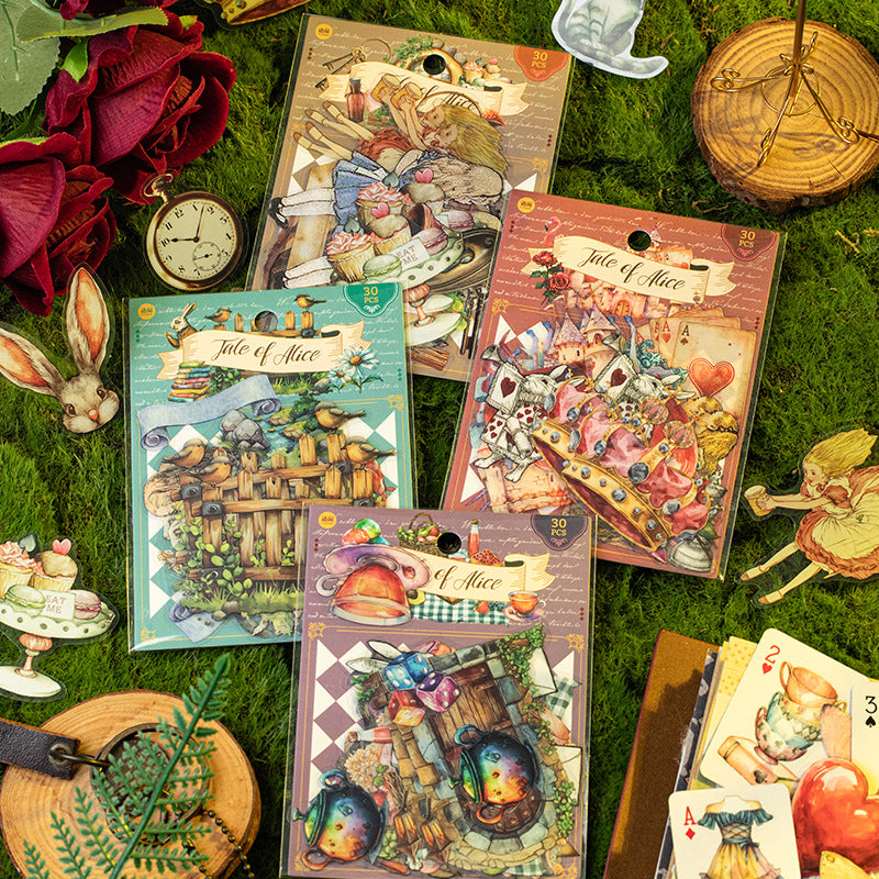 0328 Alice in wonderland Series PET Sticker -30Pcs each pack