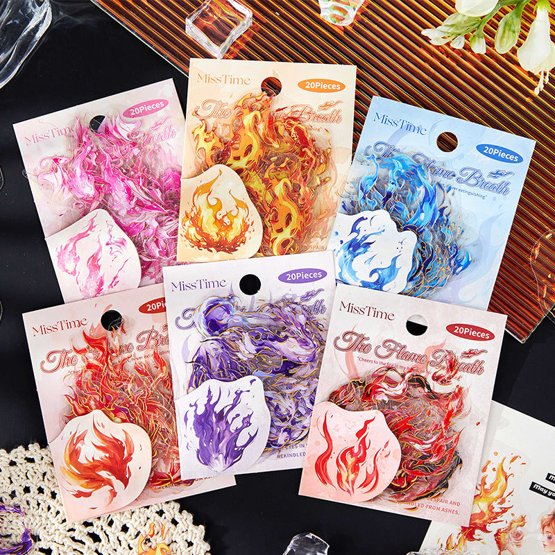0410 The flame breath Series PET Sticker -20Pcs each pack