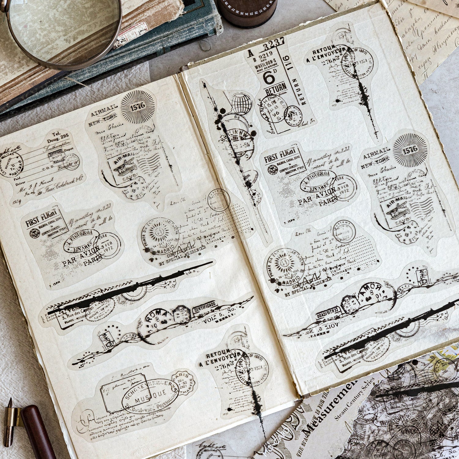 0927 Steam century PET Sticker -20Pcs each pack