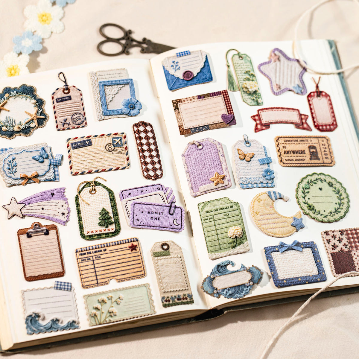 Woven Narratives Cardstock Stickers -15Pcs each pack