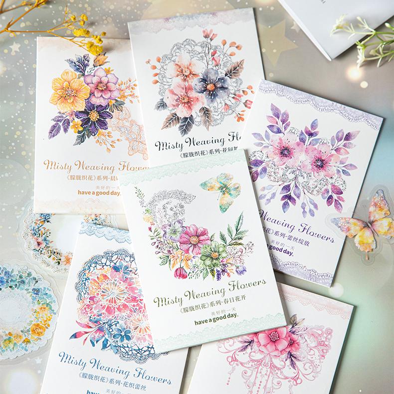 0326 Misty Weaving Flowers Series Sticker -10Pcs each pack