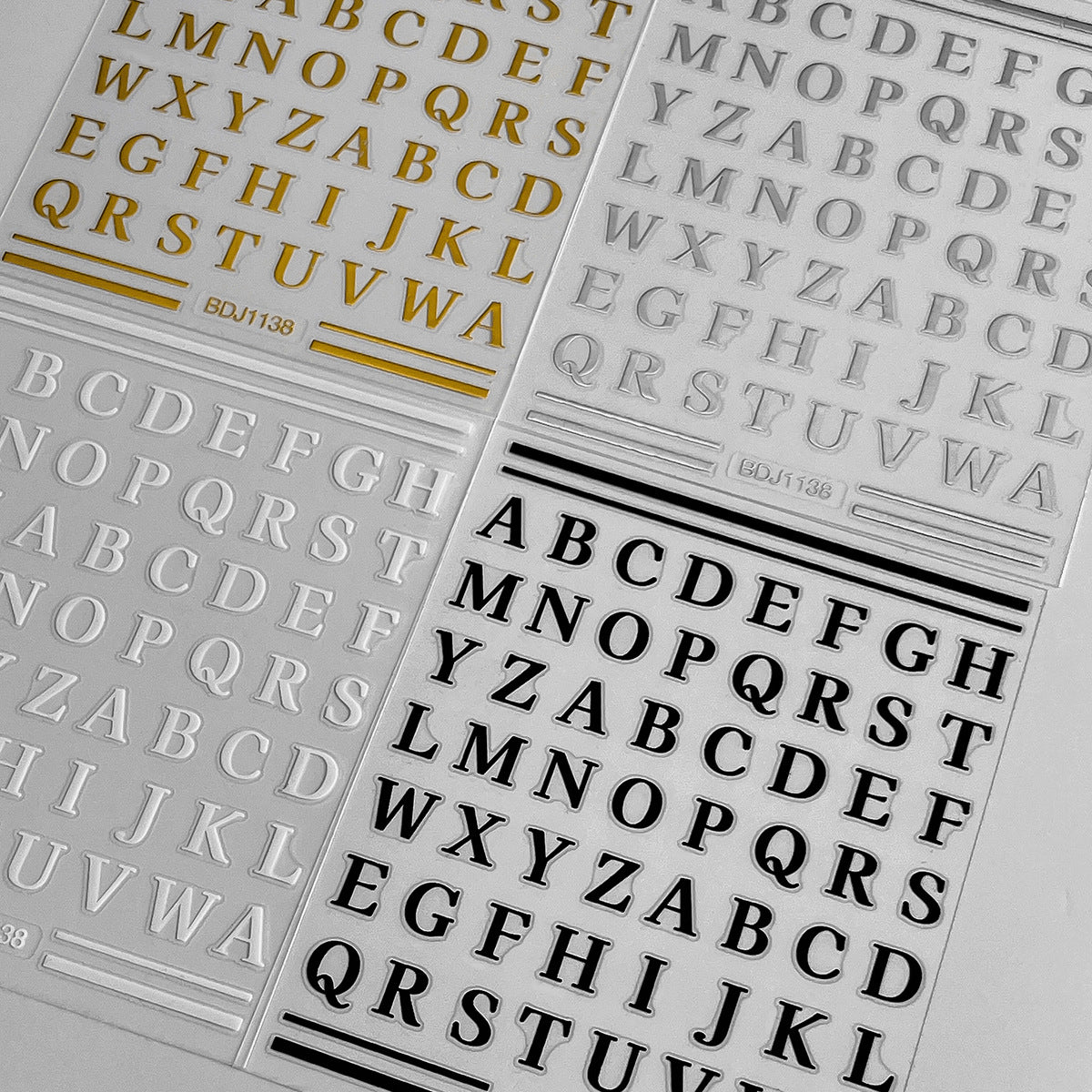 M279- Letter Embossed Mini sticker 1 Pcs