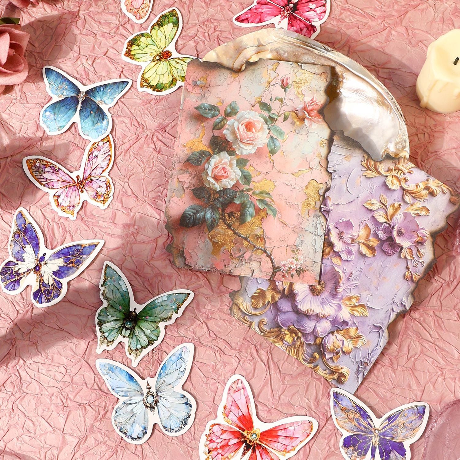 0530 Butterfly and flower Mixed pack -30Pcs each pack