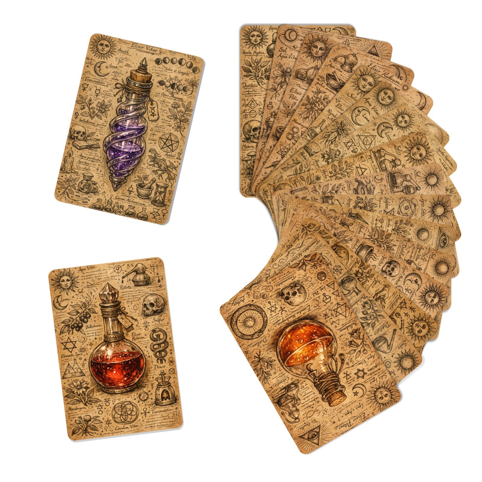 Vintage Magic Potion Bottle Cardstock 36pcs (2.36 × 3.5 inch)