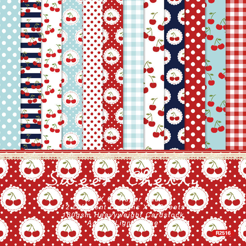 Sweet Cherry Background Paper -24Pcs each pack