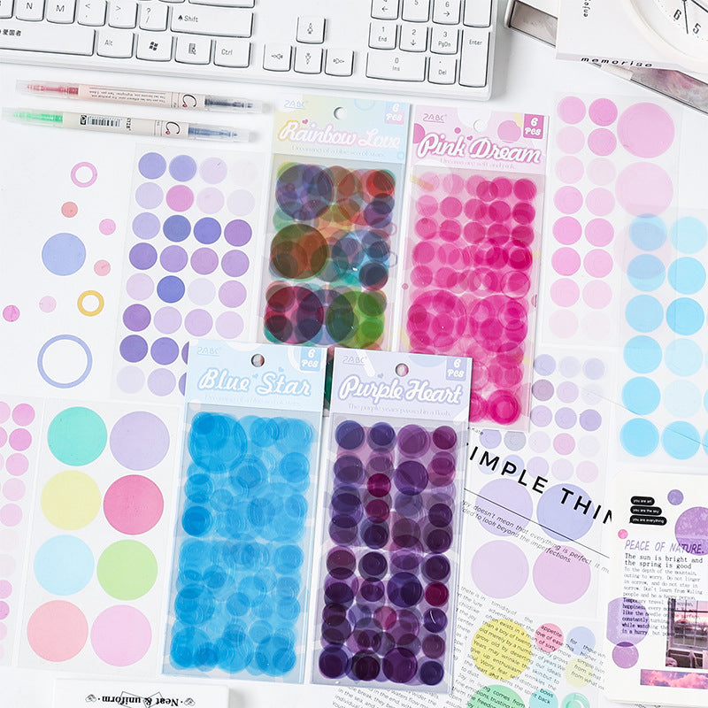 0419 Polka Dot Party Series Sticker -6Pcs each pack
