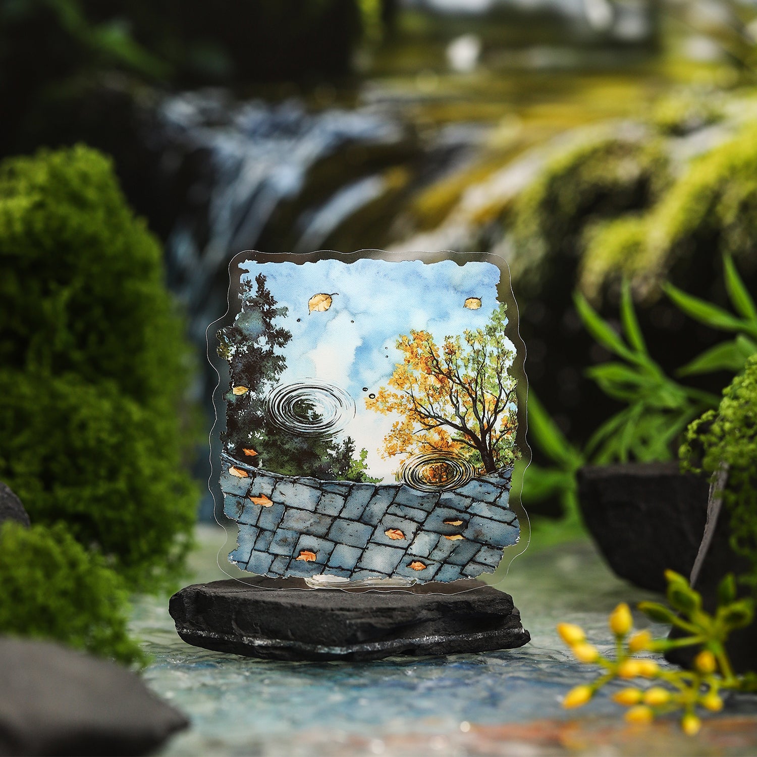 0807 Puddle path PET Sticker -10Pcs each pack