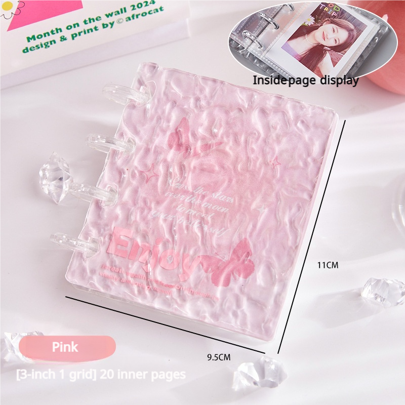 0623 Water Ripple pink Butterfly ATC Storage Book