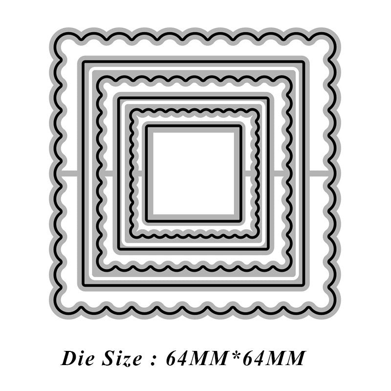 Wavy Edge Stamps cutting dies cut