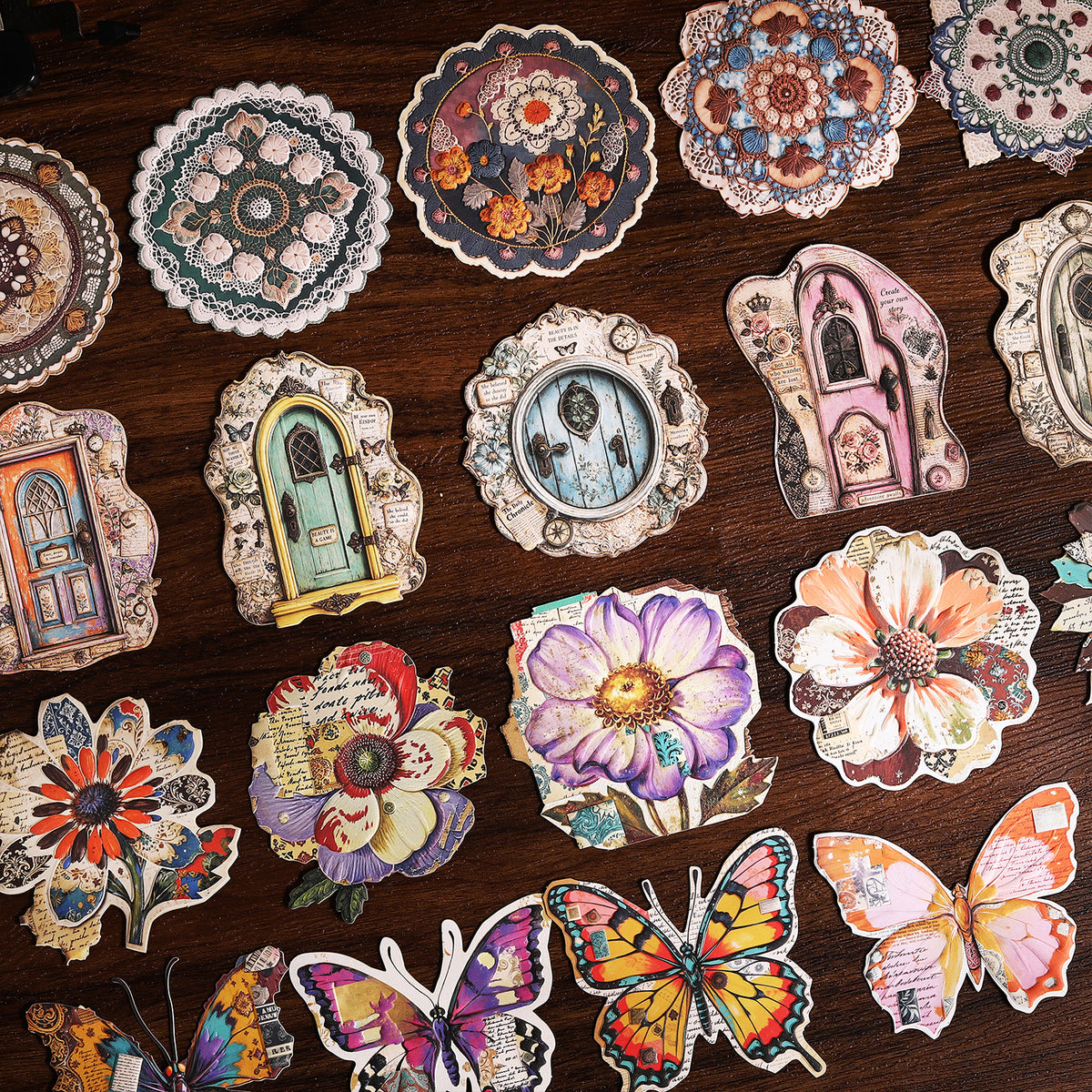 Vintage Cardstock Stickers -10Pcs each pack