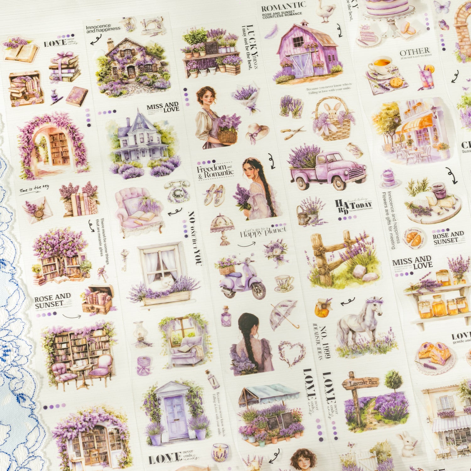 0727 Purple Provence PET tape *pre-cut -6.5CM*2M